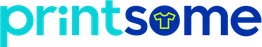 Texto "printsome" con una camiseta amarilla dentro de la letra o.