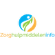 Logo van Zorghulpmiddeleninfo met kleurrijke cirkel en gestileerde persoon en blad.