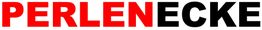 Schriftzug "PERLENECKE", "PERLEN" in Rot und "ECKE" in Schwarz auf weißem Hintergrund.