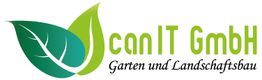 Grünes Logo mit zwei Blättern und Text: "canIT GmbH Garten und Landschaftsbau".
