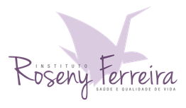 Logo do Instituto Roseny Ferreira com uma imagem de pássaro em tons de roxo.