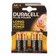 Pak Duracell Plus Power AA-batterijen met roze konijnemascotte, lange levensduur gegarandeerd.
