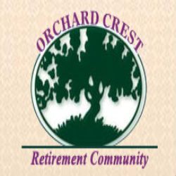 Logo of Orchard Crest Retirement Community featuring a stylized tree.