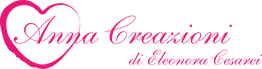 Logo rosa "Anna Creazioni di Eleonora Cesarini" con cuore stilizzato.