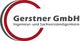 Logo der Gerstner GmbH, Ingenieur- und Sachverständigenbüro, mit rotem und grauem Halbkreis.