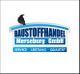 Logo: Baustoffhandel Merseburg GmbH mit einer Krähe und dem Text "Service Leistung Qualität".