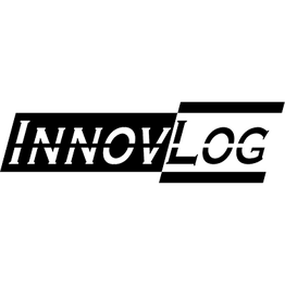 Texte "Innovlog" en noir et blanc avec style moderne.
