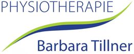 Logo "Physiotherapie Barbara Tillner" mit blau-grüner Welle darunter.