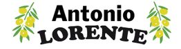 Texto "Antonio LORENTE" con ramas de olivo a los lados.