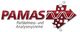 Logo von PAMAS mit stilisiertem Kreuz und Pfeil sowie Schriftzug „Partikelmess- und Analysesysteme“.
