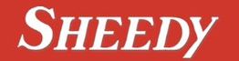 Red background with the word "SHEEDY" in bold white uppercase letters.