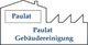 Hauskontur mit Text "Paulat Gebäudereinigung" und "Paulat" im oberen Rechteck.