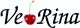 Der Text "VeRina" mit einer Kirsche anstelle des Buchstabens "o".