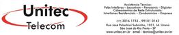 Logotipo da Unitec Telecom com informações de contato e assistência técnica em São José do Rio Preto.