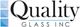 Logo of "Quality Glass Inc" with three blue squares on the left.
