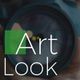 "Art Look" logo with camera lens background and green accent.