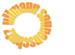 Text im Kreis: "Willmann Sonnenstuhl?" in gelben Tönen.