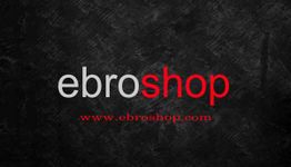 Texto "ebroshop" en fondo negro, con el sitio web "www.ebroshop.com" en rojo.