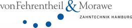 Logo von "vonFehrentheil & Morawe – Zahntechnik Hamburg" mit blauen Punkten.