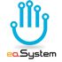 Stilisiertes blaues Hand-Logo mit dem Text "eaSystem" darunter.