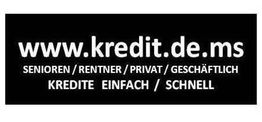 Schwarzer Hintergrund mit weißem Text: Kreditangebote für Senioren, Rentner, privat, geschäftlich.