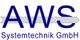 Logo der AWS Systemtechnik GmbH mit Pfeil und blauer Schrift.