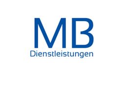 Logo mit blauen Buchstaben „MB Dienstleistungen“ auf weißem Hintergrund.