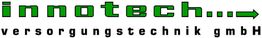Logo der Innotech Versorgungstechnik GmbH mit grünem Schriftzug und Pfeil nach rechts.