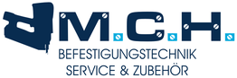Logo von "M.C.H." mit Tacker-Symbol, Text: Befestigungstechnik, Service & Zubehör.