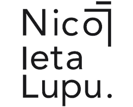 Texto estilizado: "Nicoleta Lupu." en negrita y fuente moderna.