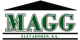 Logotipo de MAGG Elevadores S.A. en letras verdes con un fondo de techo negro.