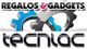 Logo con engranajes azules y grises, texto: "Regalos & Gadgets Tecniac".
