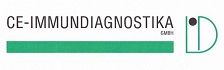 Logo der Firma CE-Immundiagnostika mit grünem Streifen und stilisiertem Kreis-Symbol.