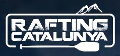 Logo de "Rafting Catalunya" con una pala y un dibujo de montañas.