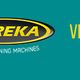 Logo di "Eureka Floor Cleaning Machines" con testo "Veneto" su sfondo verde acqua.