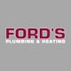 Text logo: "FORD'S PLUMBING & HEATING" on a gray background.