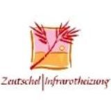 Ein Logo mit abstrakten Formen und Text "Zeutschel Infrarotheizung" in stilisierter Schrift.