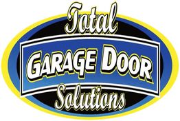 "Logo with text: Total Garage Door Solutions, in a blue and yellow oval design."