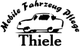 Logo mit einem gezeichneten Auto, Text: "Mobile Fahrzeug Pflege Thiele".