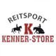 Logo mit Silhouetten von Reitern, Text: "Reitsport Kenner-Store", rotes "K" in der Mitte.