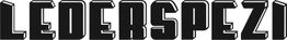 Schwarzer Text "LEDERSPEZI" in fetter Blockschrift auf weißem Hintergrund.