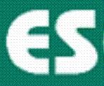Buchstaben "ES" in Weiß auf grünem Hintergrund.