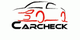 Logo mit stilisierter roter und schwarzer Autoskizze über dem Schriftzug "CARCHECK".