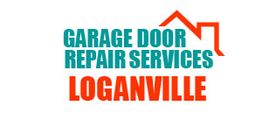 Logo: "Garage Door Repair Services Loganville" with a house roof icon.