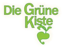 Die Grüne Kiste: Grüner Text mit einem stilisierten Blatt darin integriert.