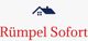 Logo mit blauem Hausdach und rotem Schriftzug "Rümpel Sofort".