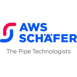 Logo von AWS Schäfer mit Text "The Pipe Technologists" darunter.