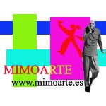 Afiche colorido con mimo caminando y texto: MIMOARTE, www.mimoarte.es.