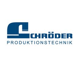 Logo von Schröder Produktionstechnik in Blau.