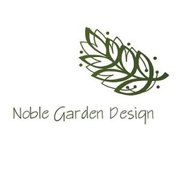 Leaf logo with text "Noble Garden Design" in elegant font on a plain white background.